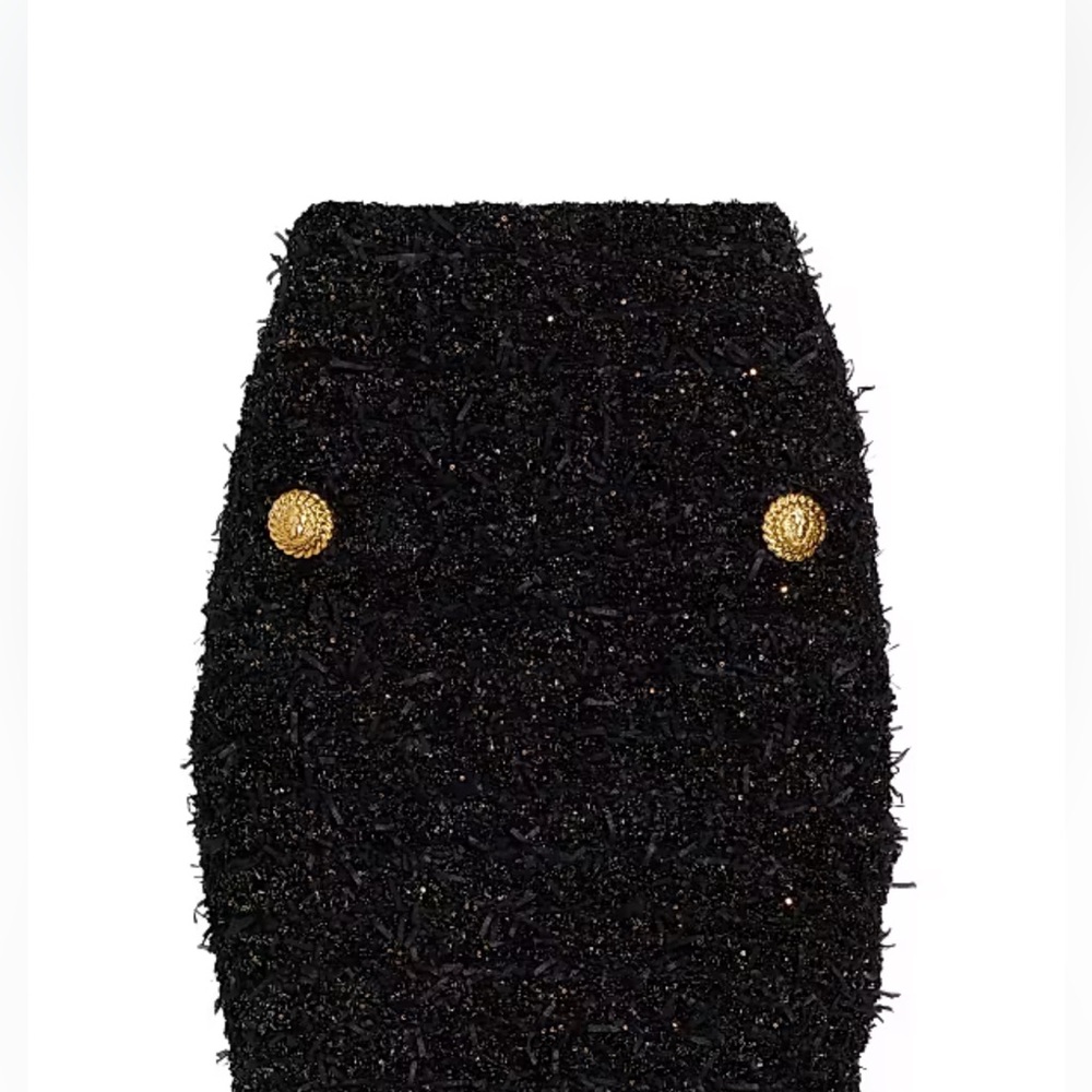 Balmain - Buttoned Tweed Miniskirt